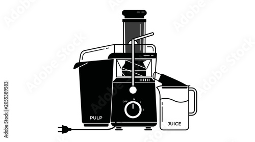 Foto Electric juicer with pulp container.