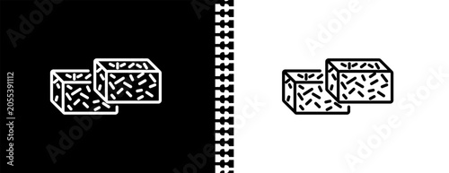 Fotografie straw bale UI outline icon in black and white mode - agriculture farming and gardening collection