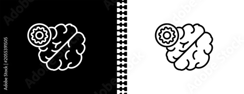 Quadro em tela unsupervised learning UI outline icon in black and white mode - artificial intellegence and future technology collection