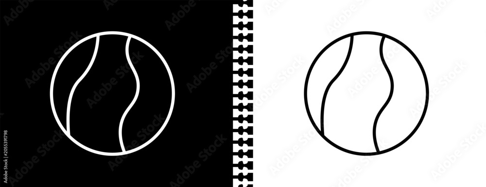 Obraz premium ball UI outline icon in black and white mode - artificial intellegence and future technology collection.