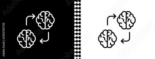 Bild auf Leinwand mind transfer UI outline icon in black and white mode - artificial intellegence and future technology collection