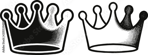 Quadro em tela Royal crown regal symbol illustration with monarchy heraldic illustration silhou