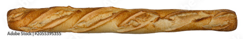 French baguette isolated on transparent background, png, crusty artisan bread loaf for bakery, food and culinary concepts