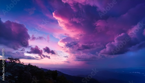 Beautiful Pastel Pink And Purple Skies And Clouds At Night As The Sun Sets