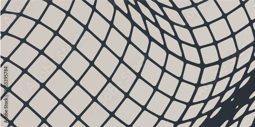 Photos Close Up of Curved Black Wire Mesh Grid Pattern.