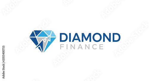 Foto Diamond Finance Logo: Gemstone with Upward Arrow, Financial Growth and Investmen