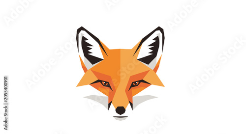 Foto Geometric Fox Head Logo - Modern Polygon Art Animal Icon