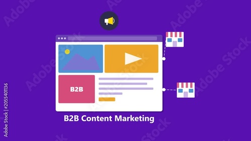 B2B Content Marketing Strategy Flat Vector Illustration