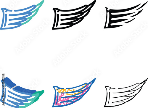 Photography abstract wing color icon minimal vector