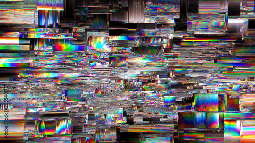 A vibrant vertical glitch art background showing psychedelic digital distortion. A concept for data corruption and edgy tech visuals.