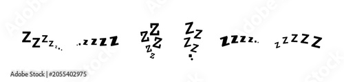 Schilderij op canvas Zzz bed sleep snore icons snooze nap Z sound