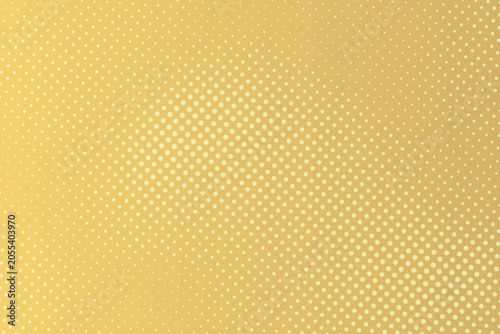 An abstract luxury vector background featuring a smooth yellow-gold metallic gradient enhanced by a diagonal pattern of soft white halftone dots creating a shimmering screen texture