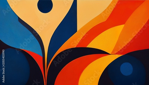 Deep Blue Orange Red Yellow Orange Suprematism Art Background