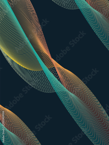Abstract wavy background for banner, flyer, book cover, poster. A wave formed from many spheres. Design for banner, flyer, poster, cover