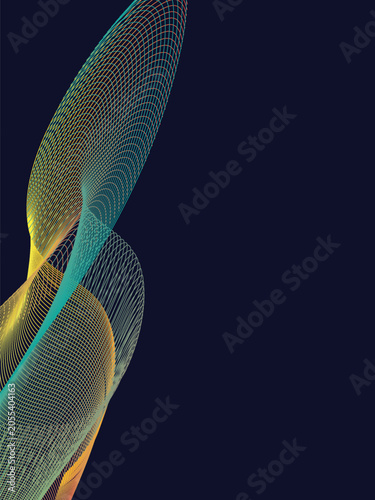 Abstract wavy background for banner, flyer, book cover, poster. A wave formed from many spheres. Design for banner, flyer, poster, cover