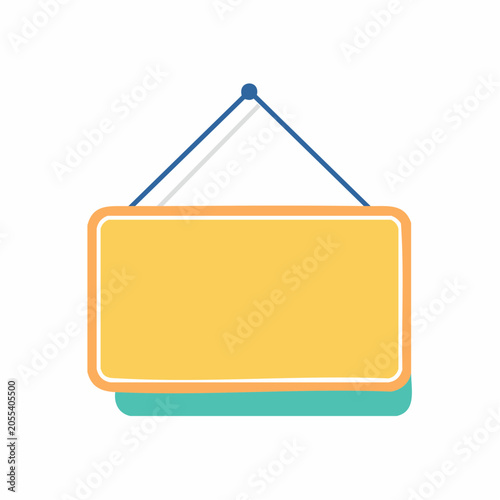 Blank Hanging Sign with Orange Border