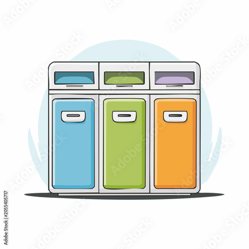 Colorful Recycling Bins