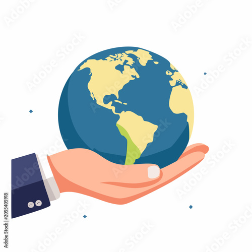 Hand Holding Planet Earth