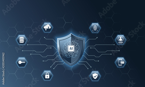 Artificial Intelligence Security and Data Privacy Protection Concept