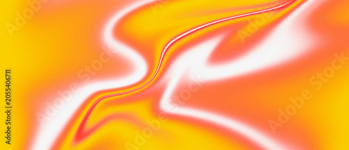 Wide abstract yellow and orange fluid gradient with white ribbon highlight for banner and background design