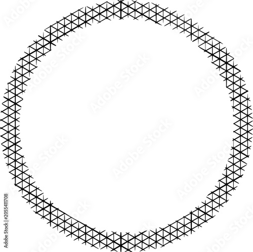 round grid frame vector frame