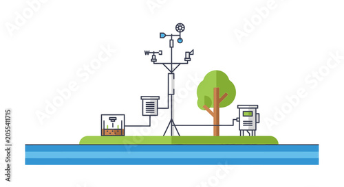 Foto Weather Station Equipment for Meteorology and Environmental Monitoring