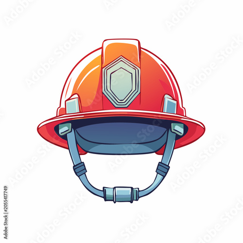 Red Firefighter Helmet Illustration