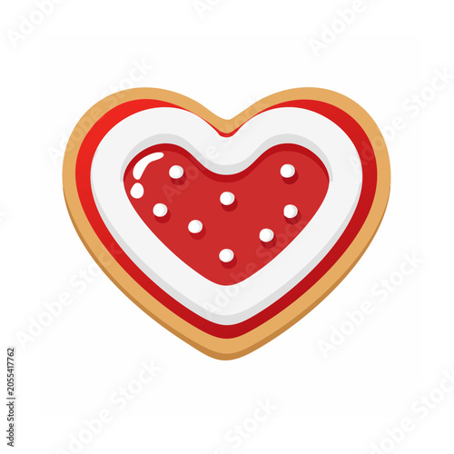 Red heart with gold border and dots