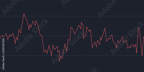 Принти на полотні Simple black and red dynamic graph chart of stock market investment