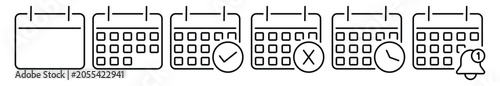 Callendar Editable Line Icons Set.