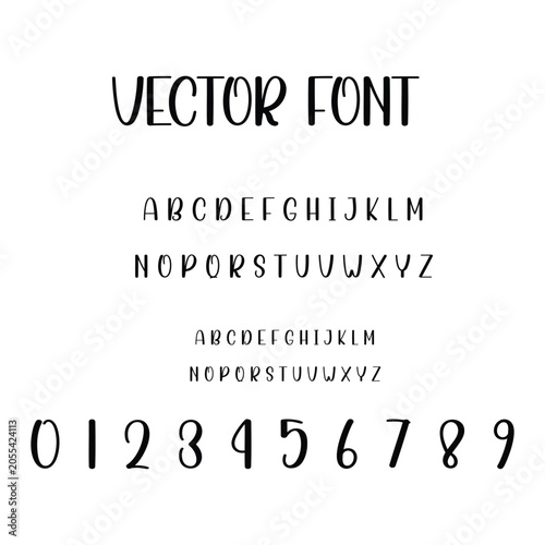 Handwritten Whimsical Alphabet and Numbers Vector Font