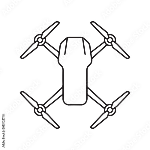 Drone aerial vehicle line art illustration