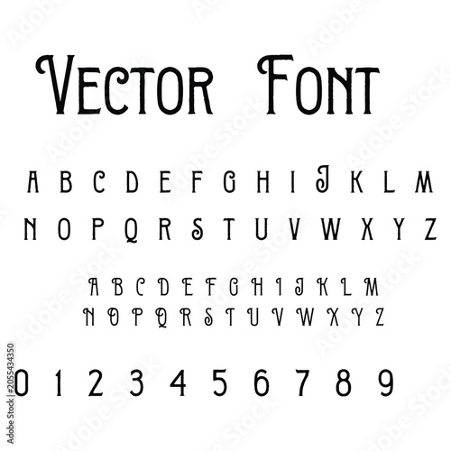 Hand Drawn Whimsical Alphabet and Numbers Vector Font