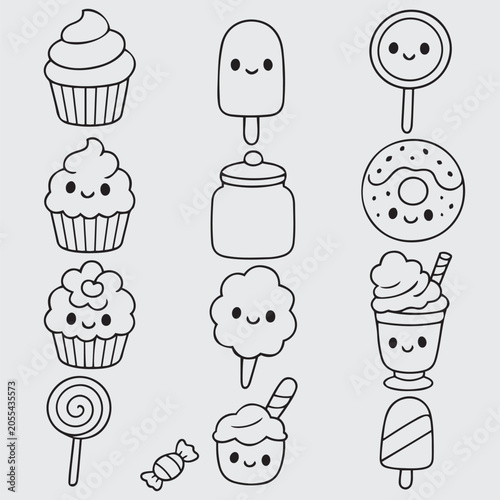 Cute Dessert and Sweet Food Elements Collection
