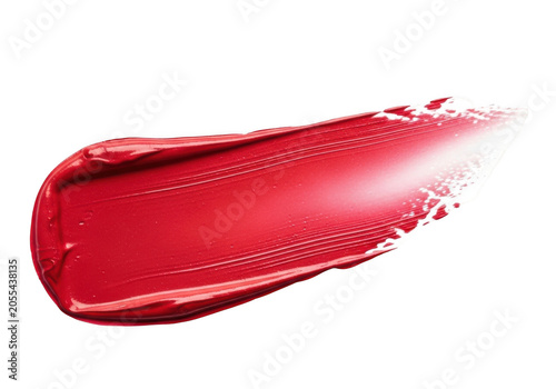 Red hot dog sausage with mustard isolated on white background