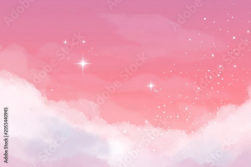 pink sky, pink background, starry cloud pattern