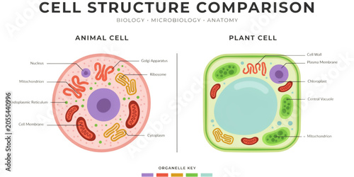 Fotografie Medical illustration showing red blood cells and platelets with structure compar
