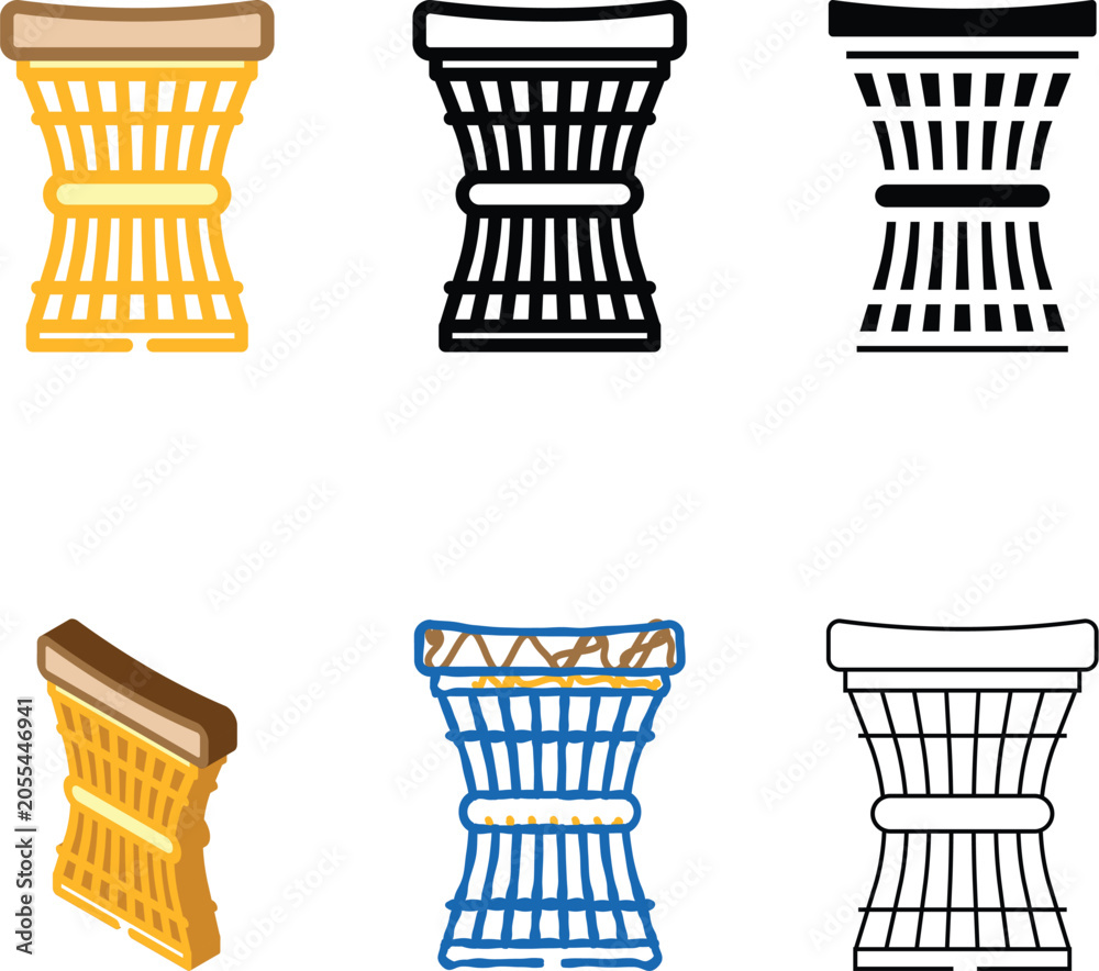 Naklejka premium garden stool outdoor styles furniture color icon vector. garden stool outdoor furniture sign. isolated symbol illustration