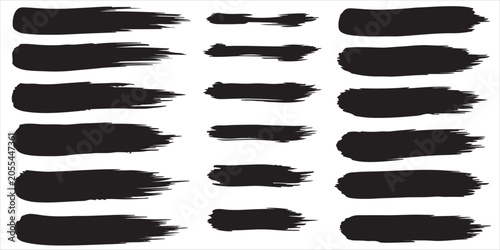 Black brush stroke collection artistic textures and design elements