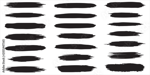 Black brush stroke collection artistic textures and design elements