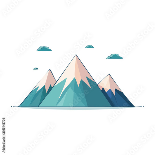 Geometric mountain range vector illustration