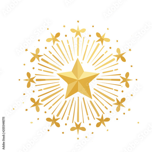 Gold Star Burst Vector Graphic
