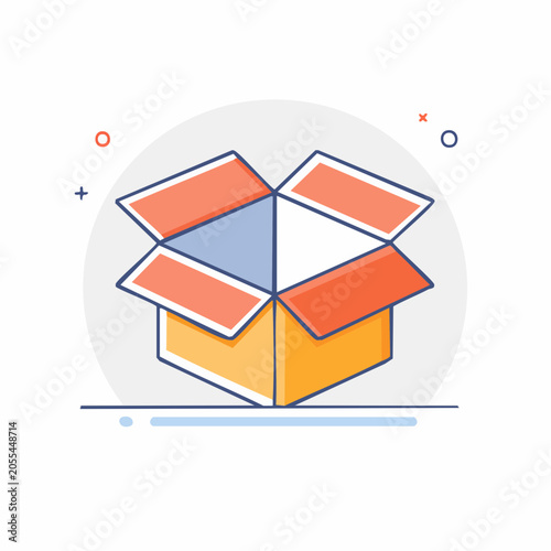 Open Cardboard Box Icon