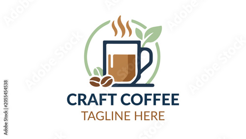Premium craft coffee brewing company logo template