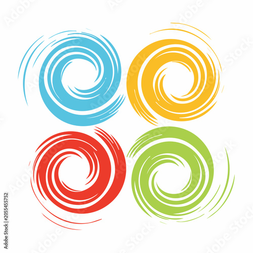 Four Colorful Swirls
