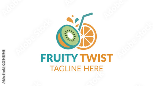 Fresh fruit  juice and smoothie bar logo template