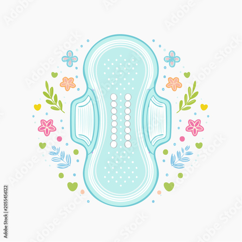 Sanitary Pad with Floral Decorations