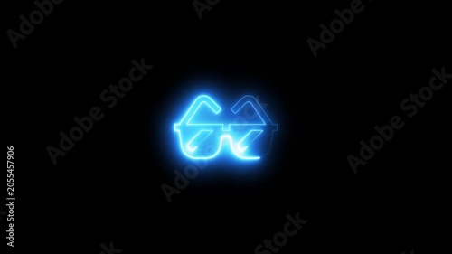 Glowing neon glasses animation for tech and fashion branding