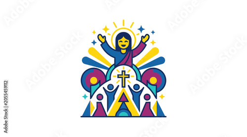 Photos Joyful Christian Celebration with Jesus and Worshippers