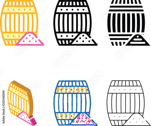 Fotografie gunpowder powder barrel color icon variety vector